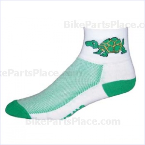 Socks Turtle Design White Green