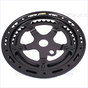 One-piece Crank Chainring Double Black